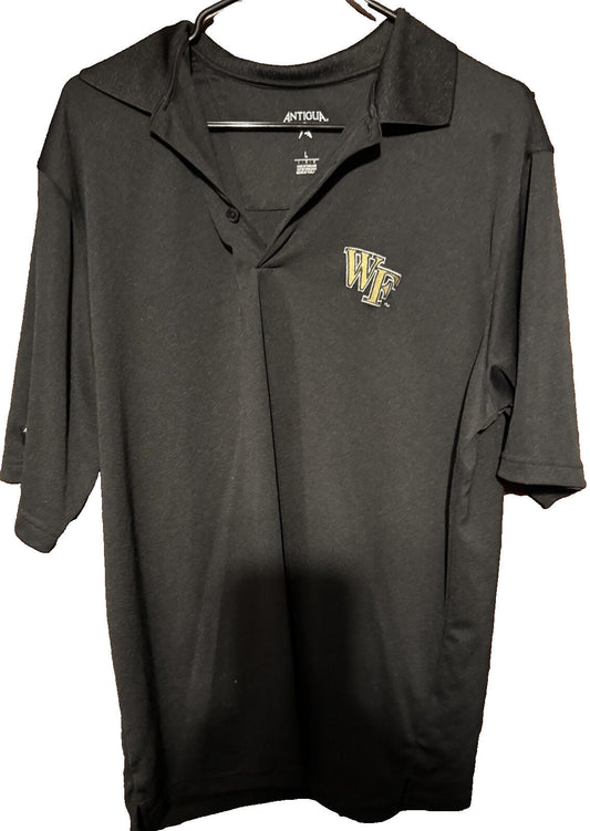 Wake Forest Demon Deacons Antigua Polo Men Sz L Black ACC