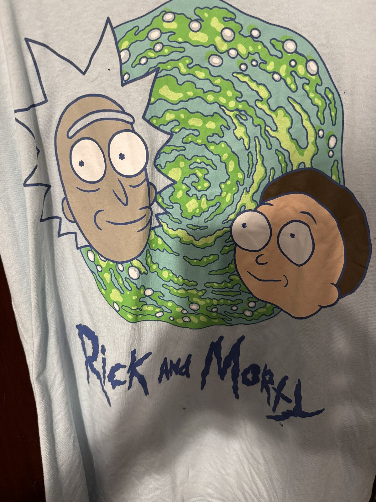 Rick and Morty Logo T Shirt Men's Size L Blue