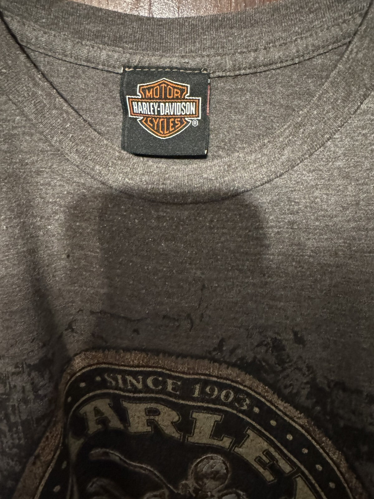 Harley-Davidson Vintage T-Shirt Staten Island Men Sz XL Gray