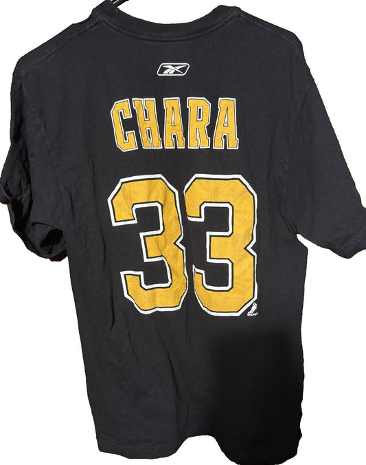 Boston Bruins Reebok Zdeno Chara #33 Black Tee Men's Sz M