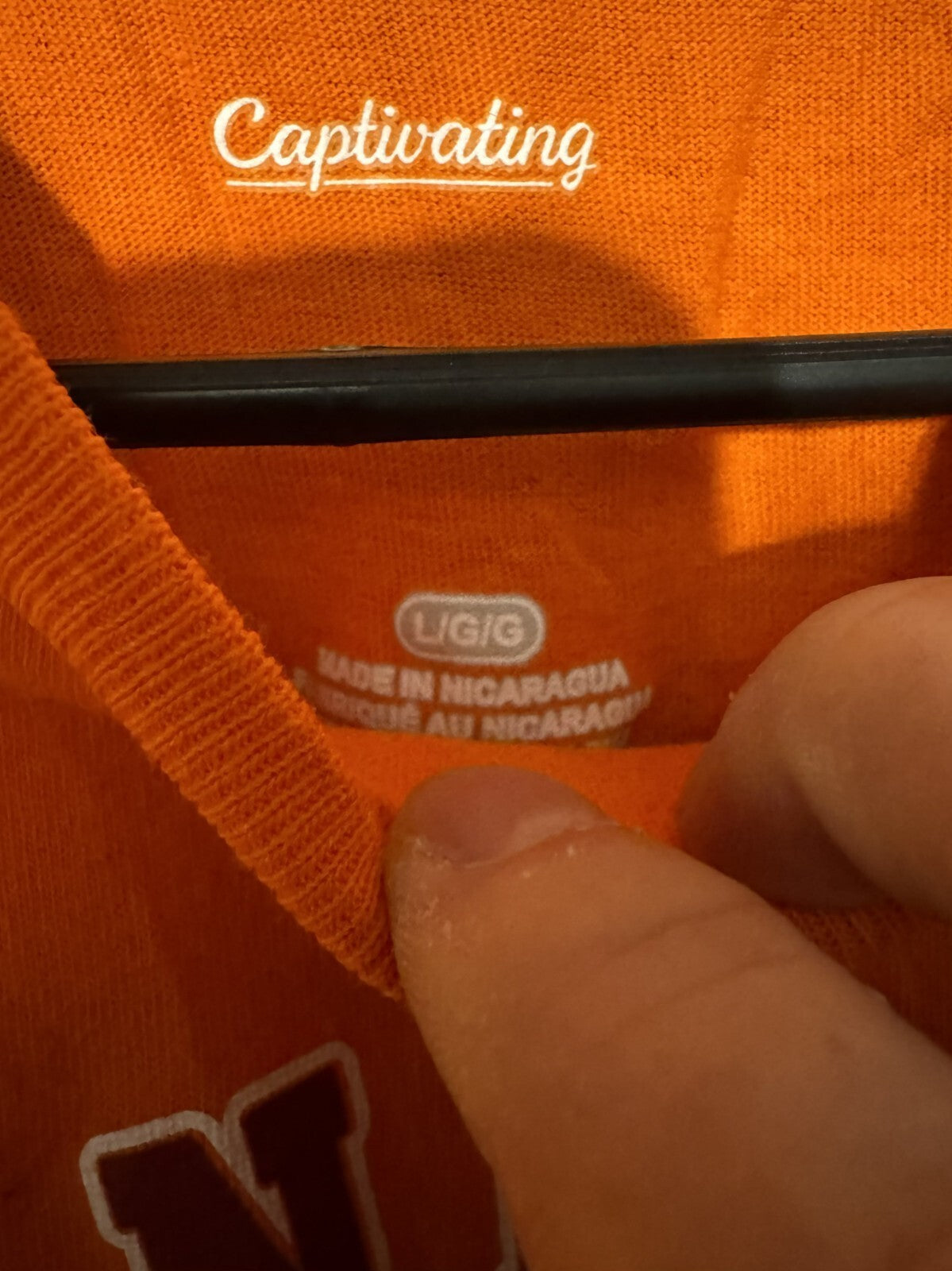 Virginia Tech Hokies Captivating Tee Shirt Orange Men Size L
