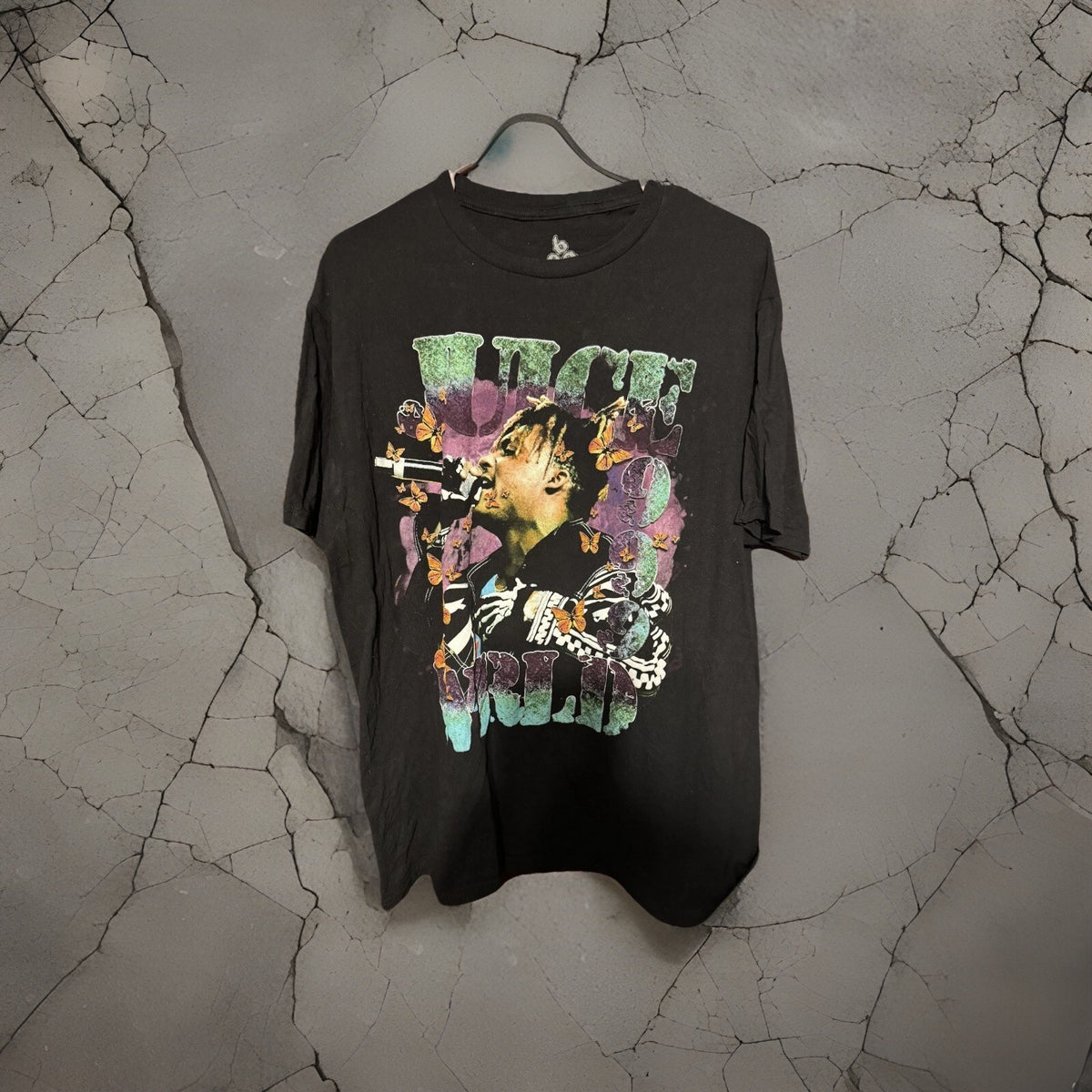 Juice WRLD Hip-Hop Short Sleeve T-Shirt Black Men's sz L