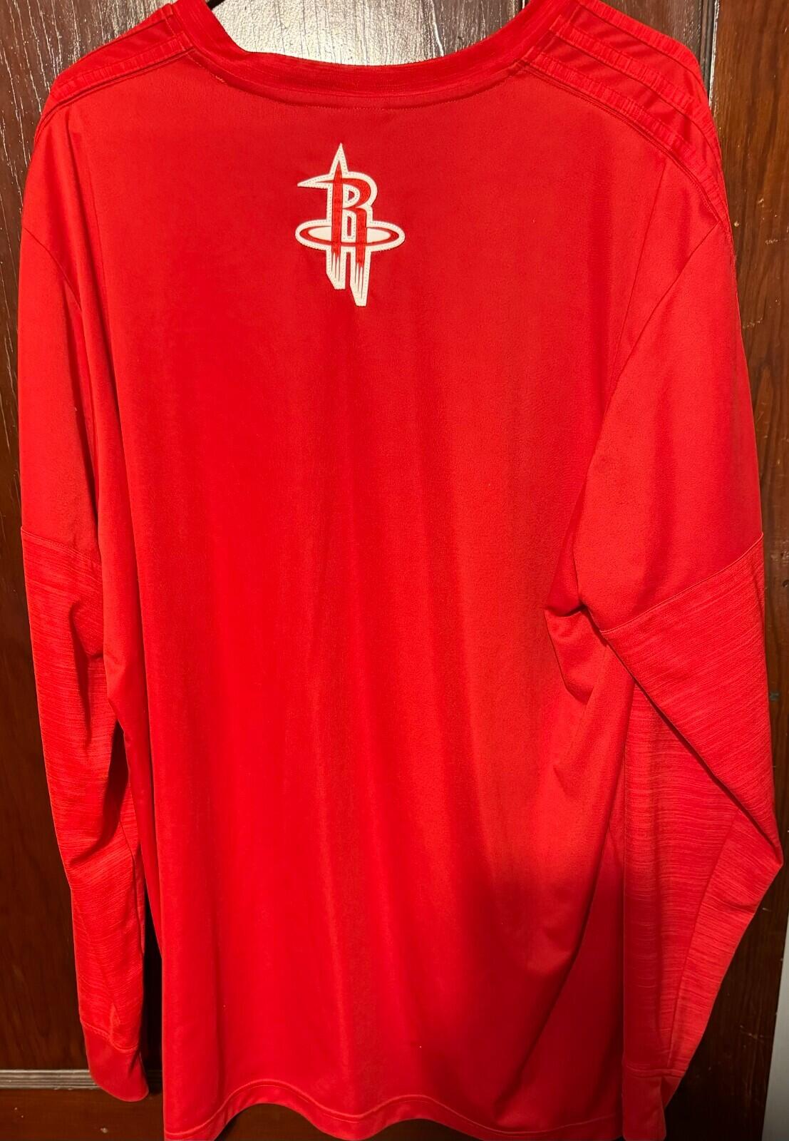 Houston Rockets Adidas NBA LS Shooting Shirt Men's 2XL Red