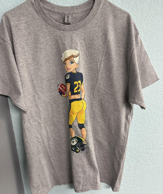 Uni Stories Branded Tee Shirt Feat Pinup Touchdown Torri Gray Men's Sz XL NWOT