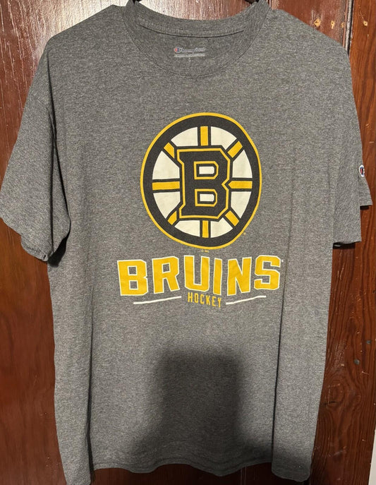 Boston Bruins Short Sleeve Gray Champion T-Shirt Men's Sz L