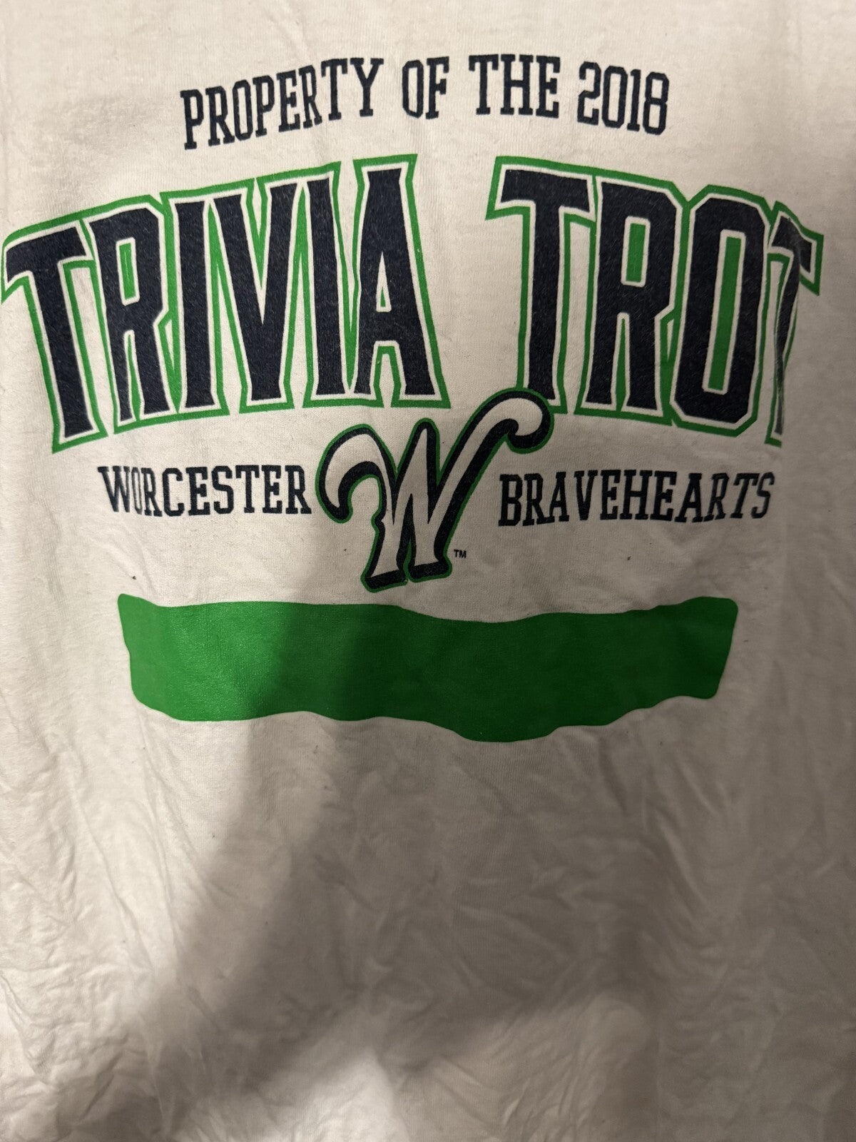 Worcester Bravehearts Vintage 2018 Trivia Trot tee shirt White men’s sz XL FCBL