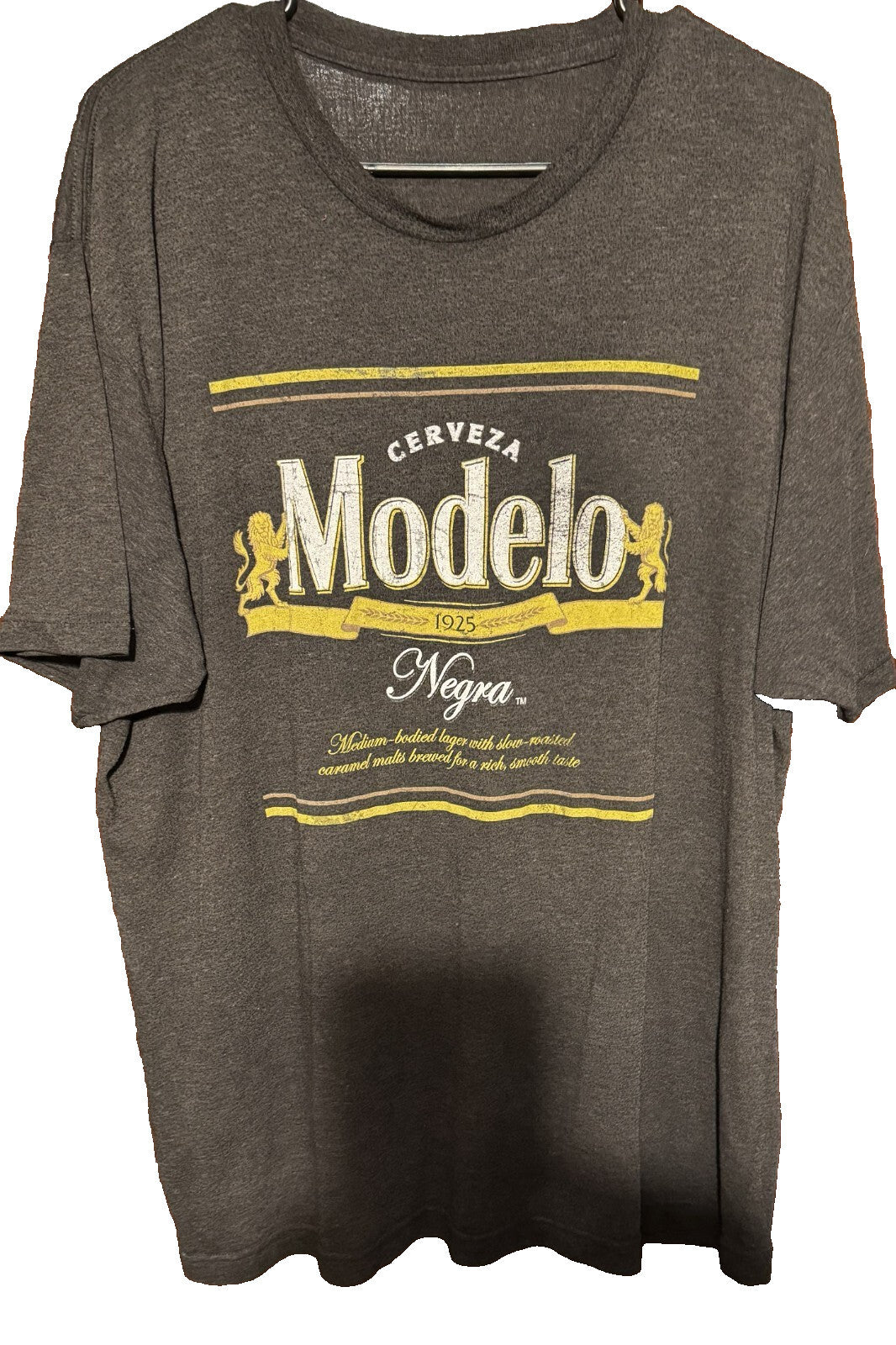 Modelo Cerveza Beer Gray Logo Tee Shirt Men Sz XXL ?