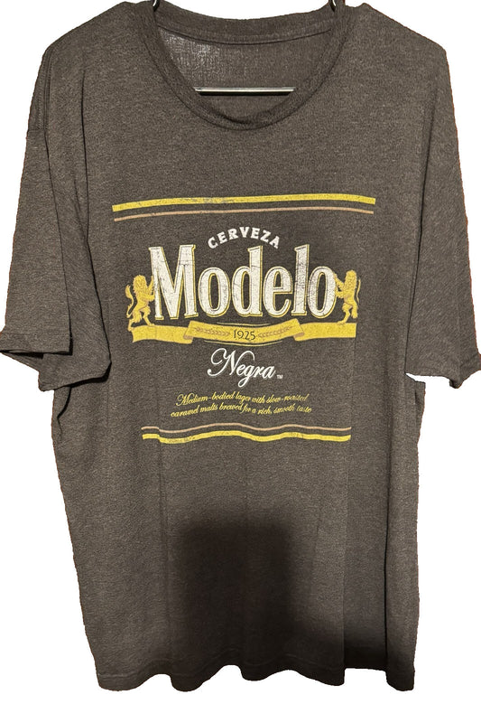 Modelo Cerveza Beer Gray Logo Tee Shirt Men Sz XXL ?