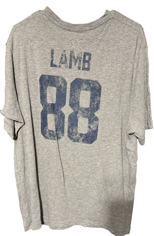 Dallas Cowboys Fanatics Ceedee Lamb Player T-Shirt Gray Men Sz XL
