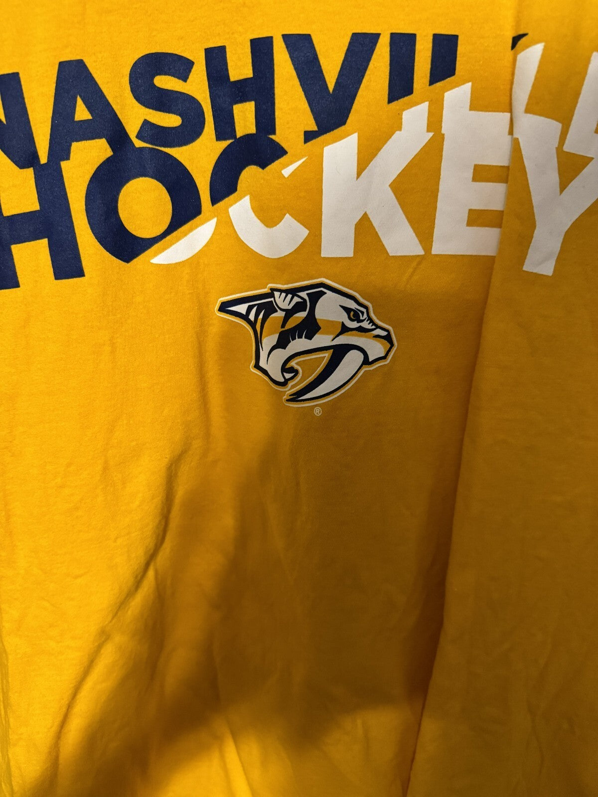 Nashville Predators Yellow Fanatics T Shirt Men's Size XL