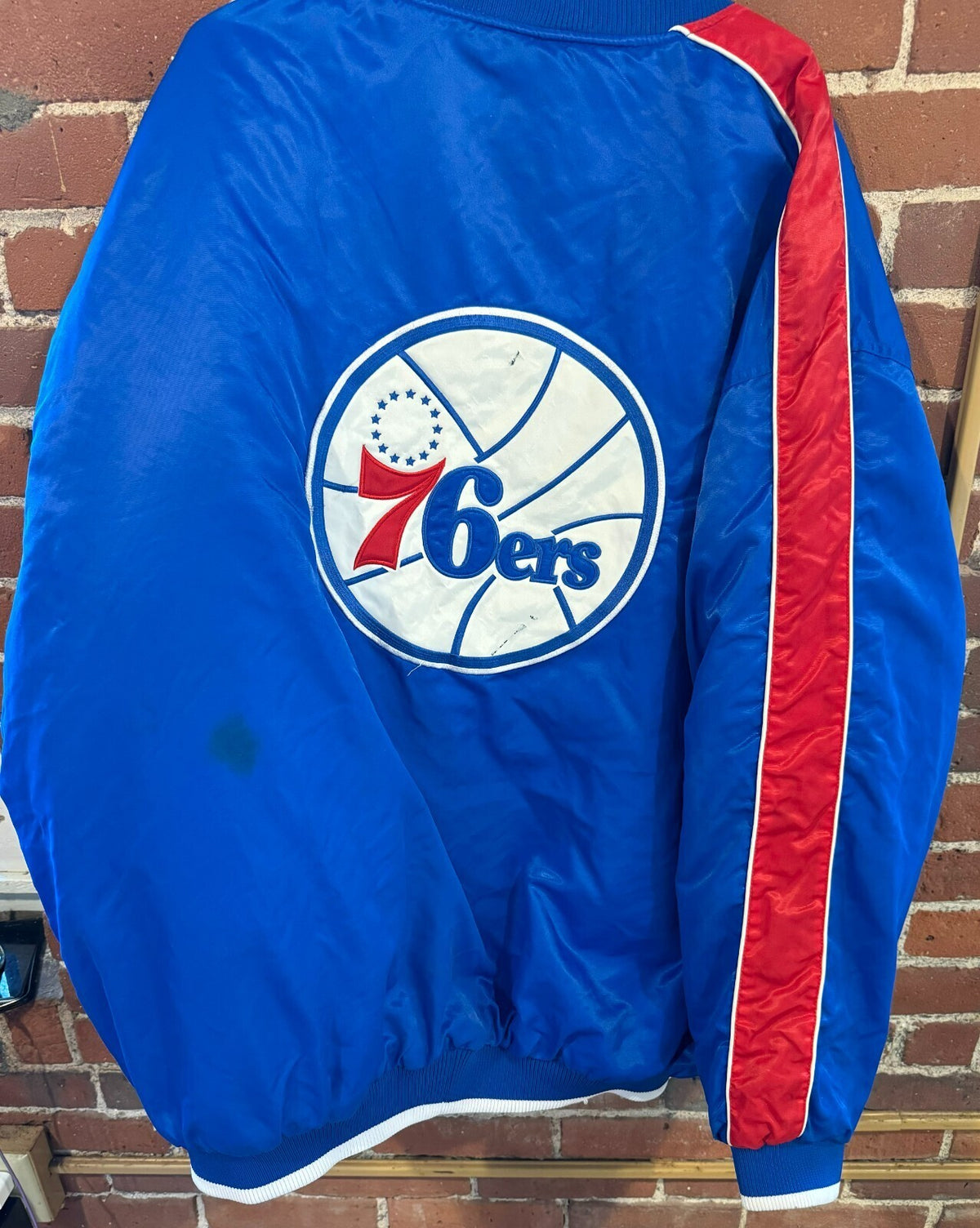 Philadelphia 76ers Blue Satin Jacket G III Men's size XXXL