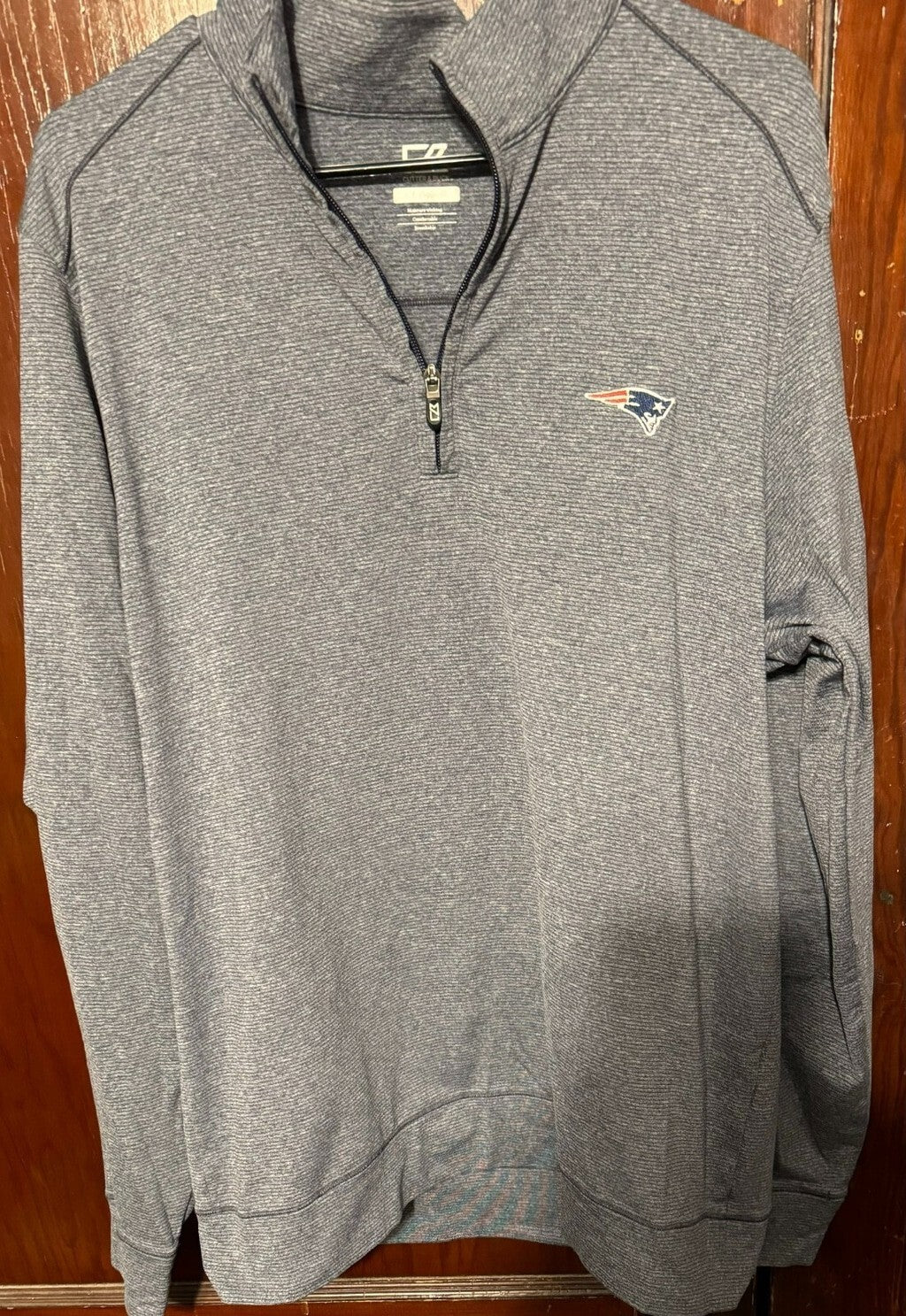 New England Patriots Cutter & Buck Pullover 1/4 Zip Size L Blue