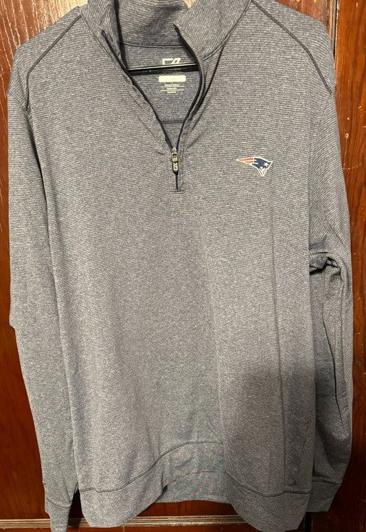 New England Patriots Cutter & Buck Pullover 1/4 Zip Size L Blue