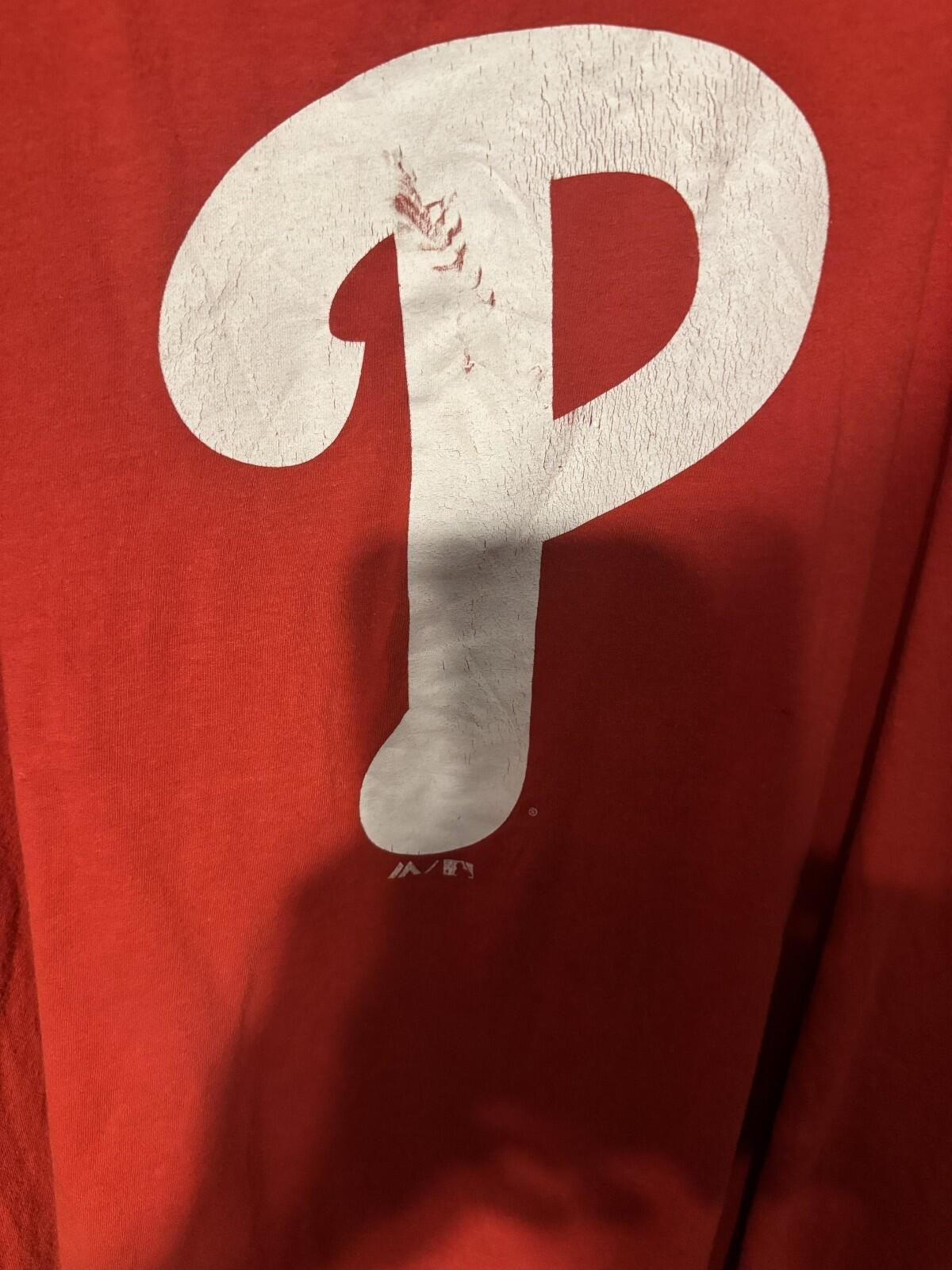 Philadelphia Phillies Majestic Tee Red Men's Size XXL