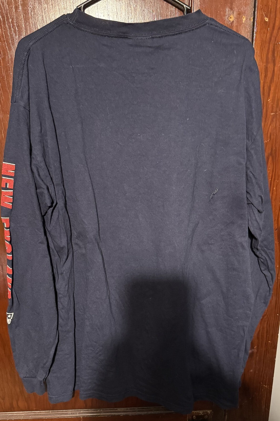 New England Patriots L/S T-Shirt Men L Blue Tee NFL Football