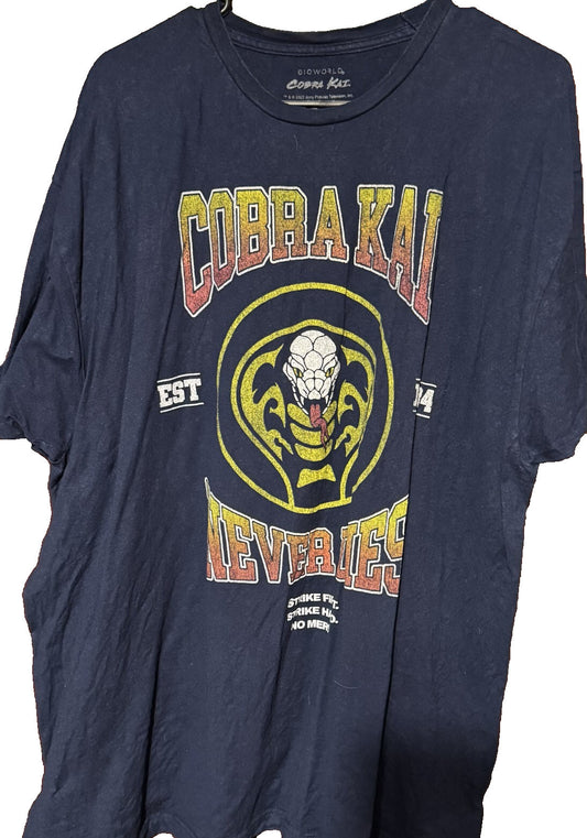 Cobra Kai Karate Kid Tee Shirt Men's Size XXL Blue