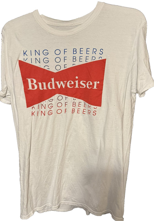 Budweiser King of Beers White Vintage Tee Shirt Men Size XL
