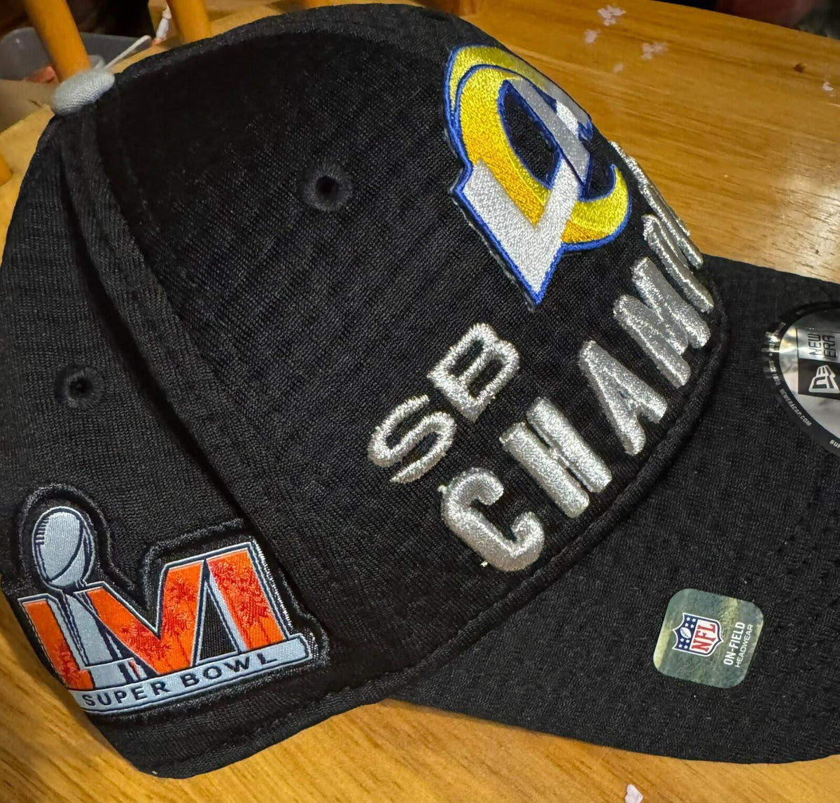 Los Angeles Rams Super Bowl LVI Champs New Era Hat Sz OSFA Black NEW WITH TAGS