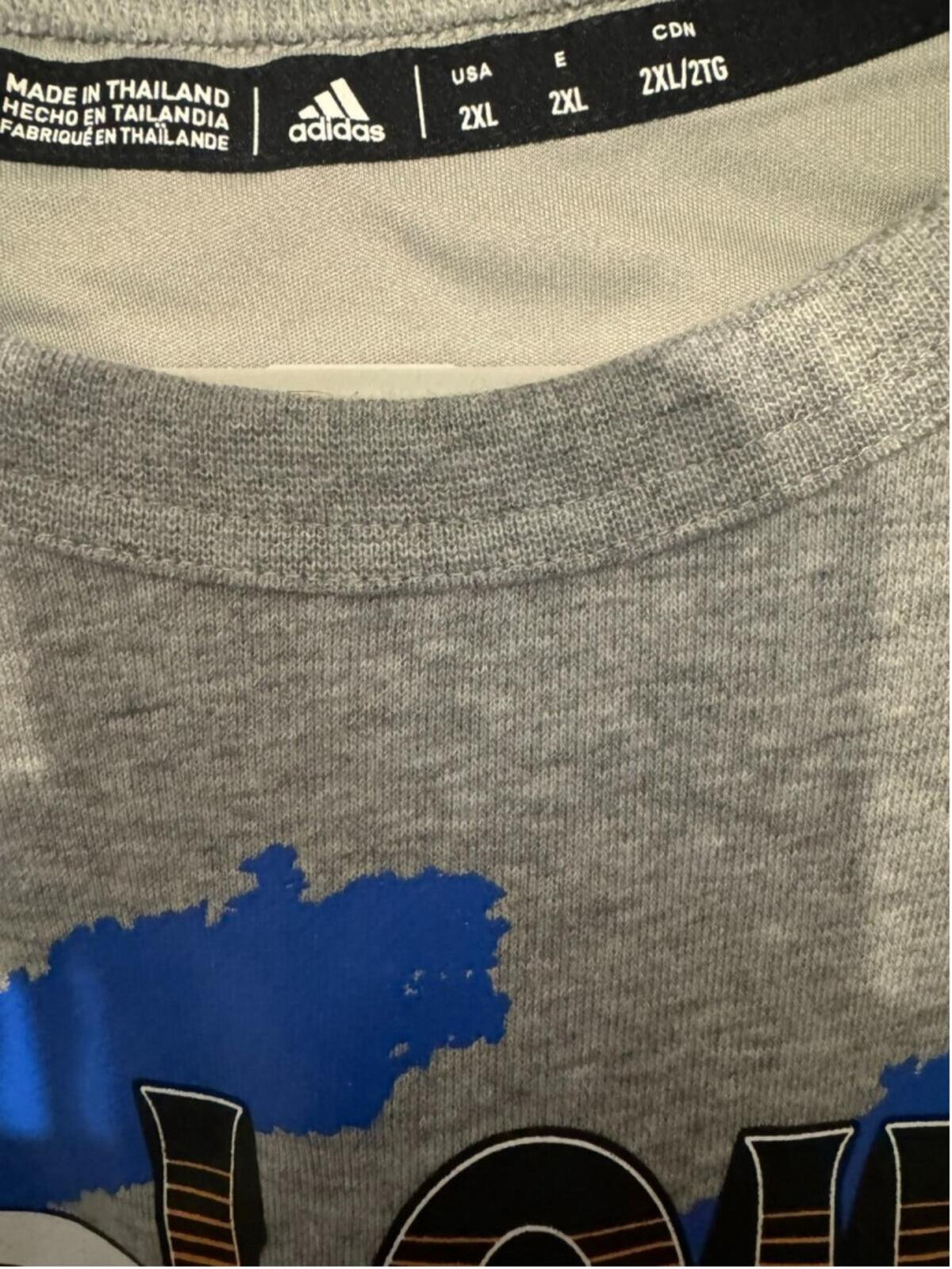 St Louis Blues Adidas Reverse Retro Sweatshirt Men's 2XL Gray NEW WITH TAGS