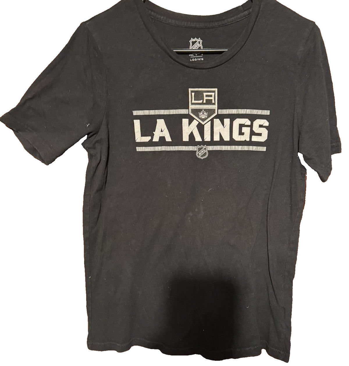 Los Angeles LA Kings Black Kid's Size T-Shirt Men sz L
