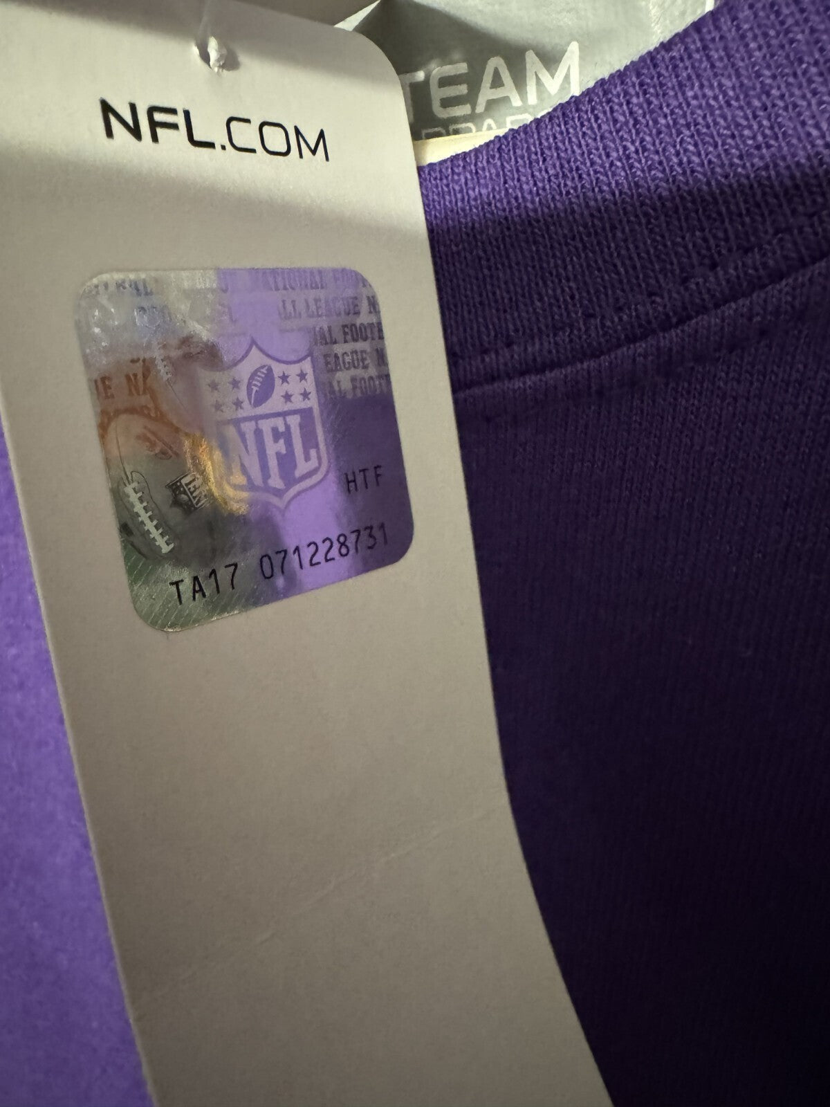 Minnesota Vikings Justin Jefferson #18 Purple Player T Shirt Men's Size L NWT