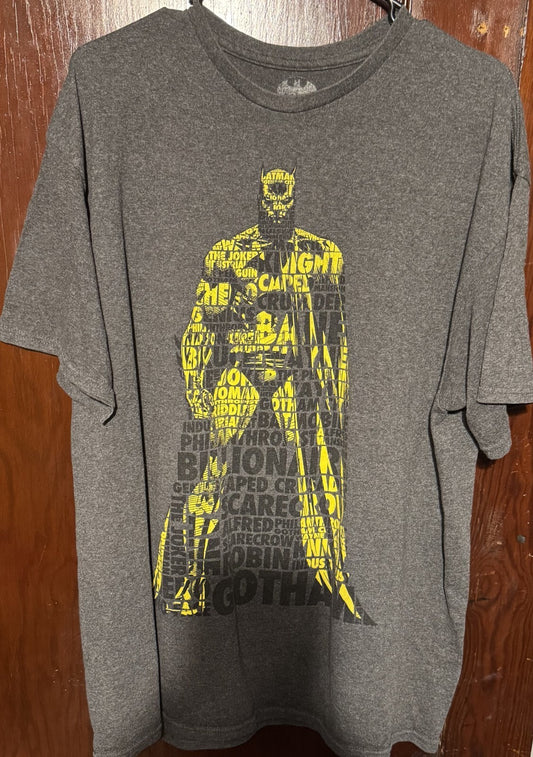 Batman Character T Shirt Men's Sz XL Gray DC Comics