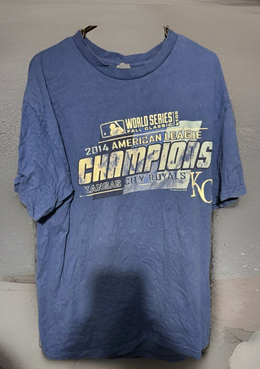 Kansas City Royals 2014 AL Champions t-shirt Men Sz XL Blue