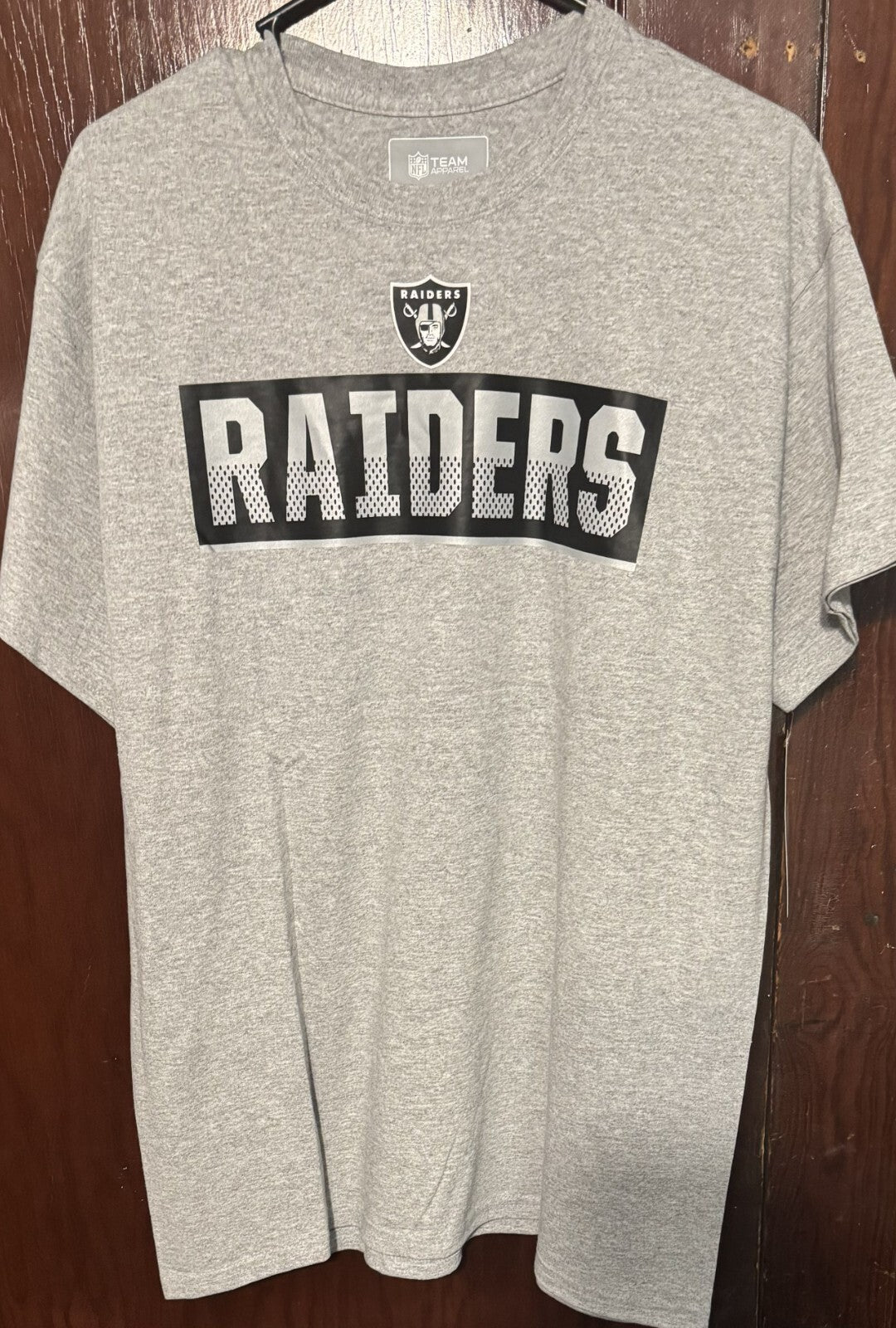 Las Vegas Oakland LA Raiders NFL Gray S/S Cotton Tee Men sz L NEW WITHOUT TAGS