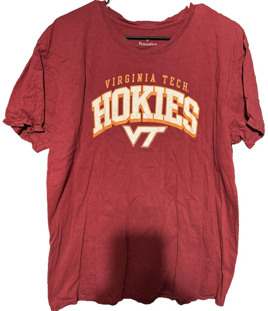 Virginia Tech Hokies Red Fanatics T-Shirt Men Sz XL