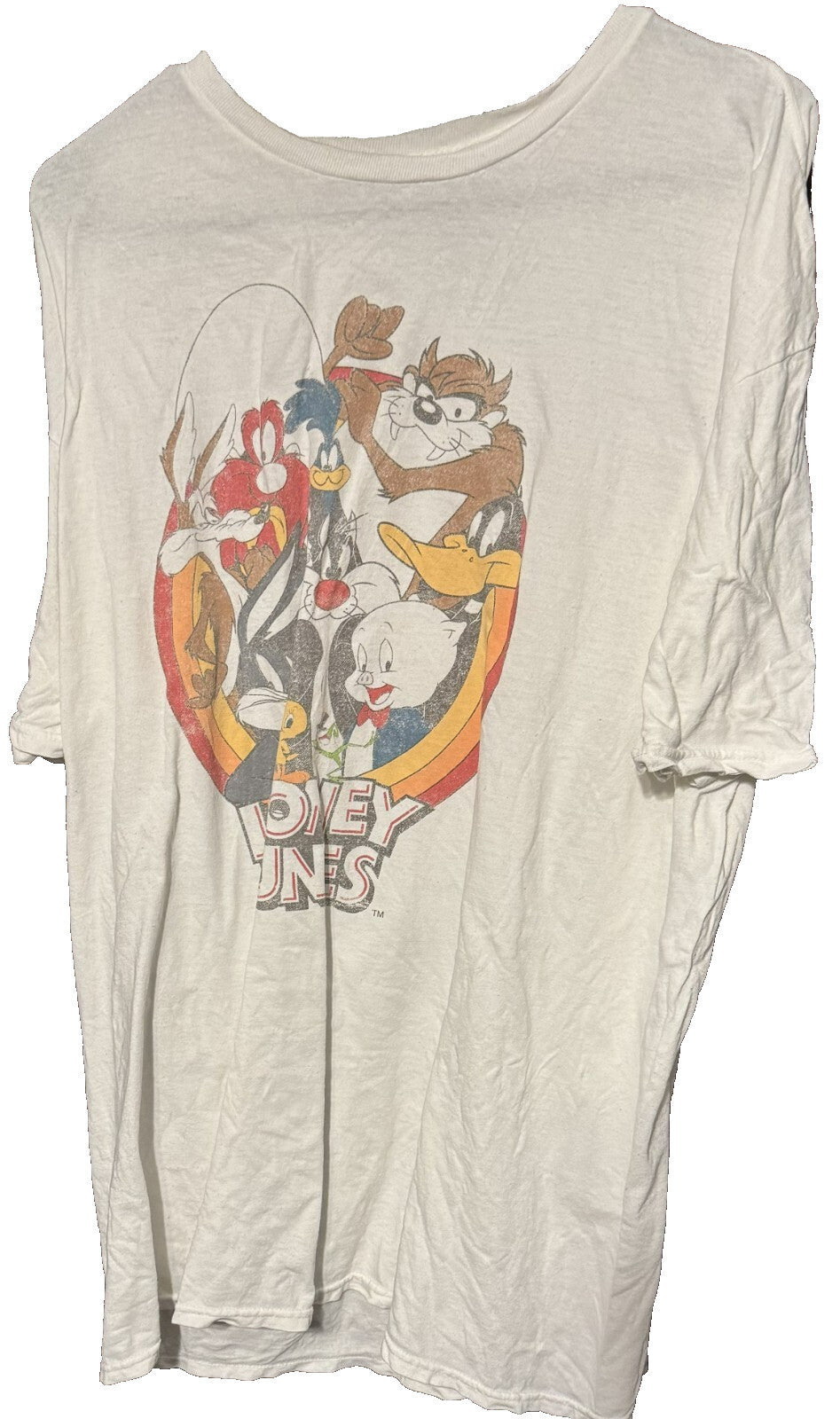 Looney Toones Logo T Shirt Men's Size XXL White