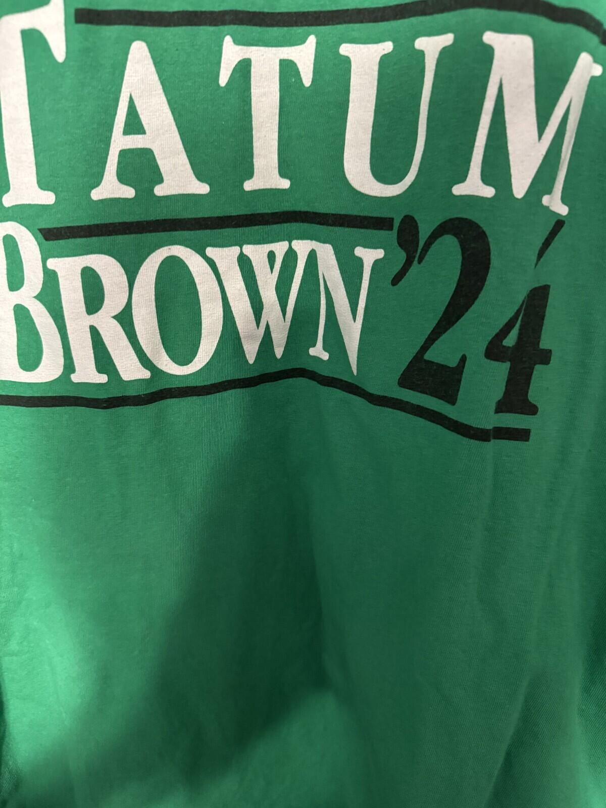 Boston Celtics Tatum Brown '24 TShirt Men Size 2XL NBA Green