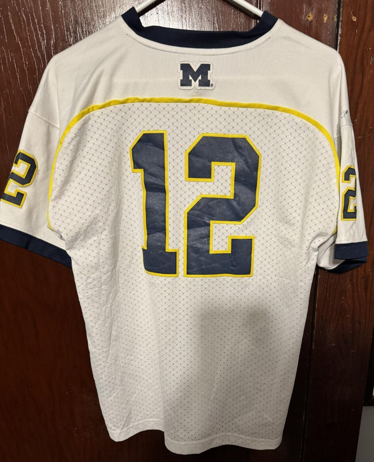 Michigan Wolverines Vintage Adidas #12 Jersey Size L White