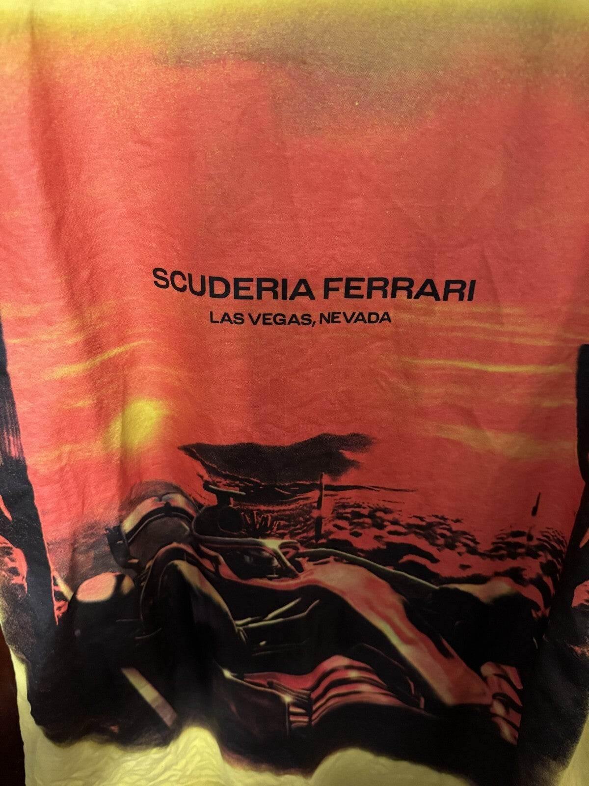Ferrari Scuderia Las Vegas Puma T-Shirt Men's Sz M Yellow