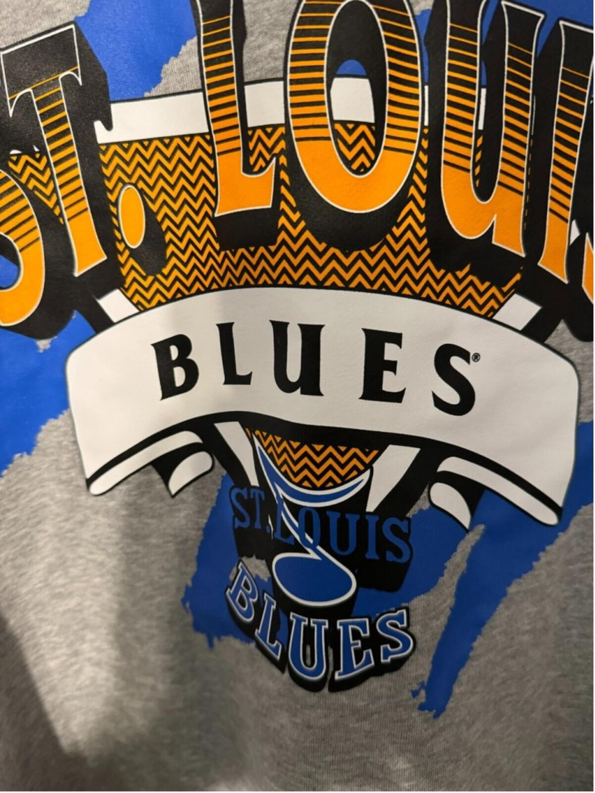 St Louis Blues Adidas Reverse Retro Sweatshirt Men's 2XL Gray NEW WITH TAGS