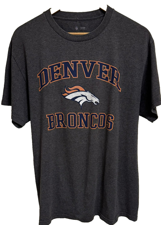 Denver Broncos Short Sleeve T-Shirt Men's L Gray