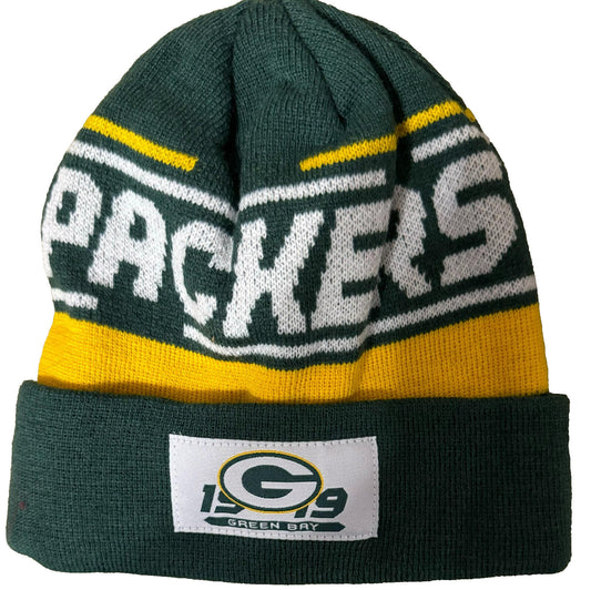Green Bay Packers Knit Beanie Hat Winter Cap Toque Green Logo NWOT