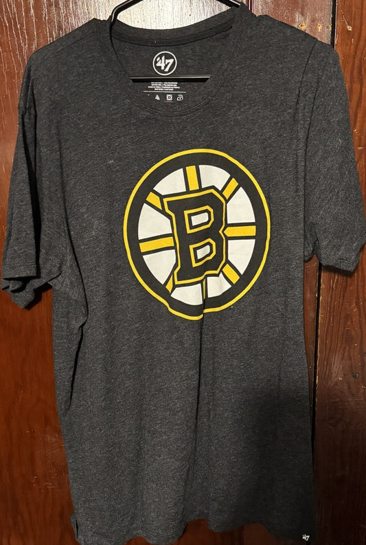 BOSTON BRUINS '47 Brand Tee Shirt Black Men's Sz XL