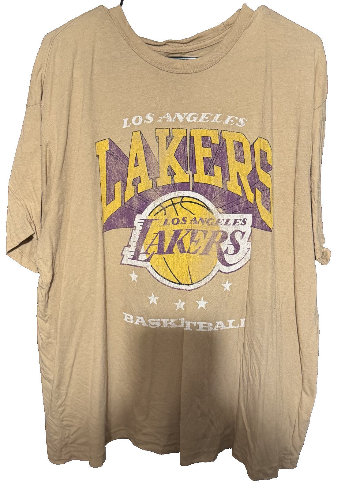 Los Angeles Lakers Men Size XL Tan S/S T-Shirt