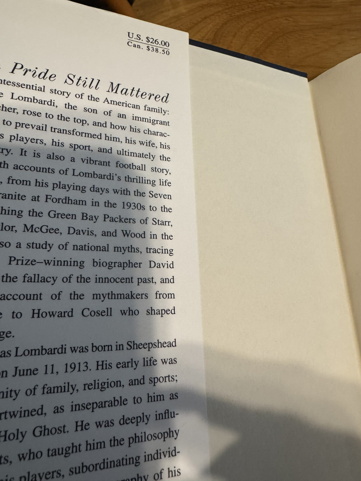 When Pride Still Mattered: A Life of Vince Lombardi by David Maraniss Softcover