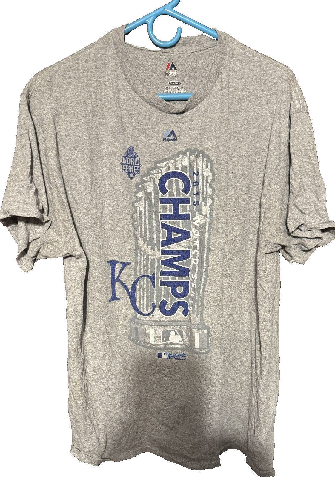 Kansas City Royals 2015 World Series Champions t-shirt Men's Size XL Gray