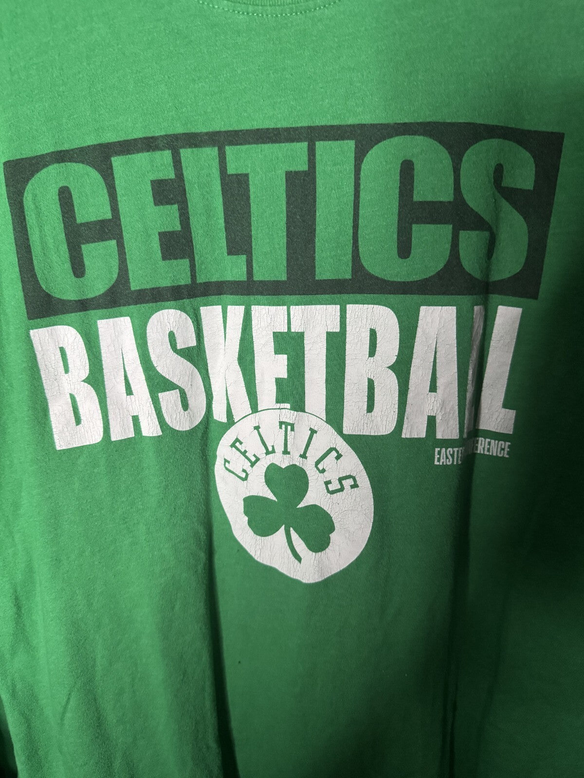 Boston Celtics Long Sleeve '47 Brand T-Shirt Men Size L NBA Green