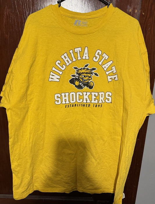Wichita State Shockers Russell Athletic T-Shirt Yellow NCAA Men Size XXL