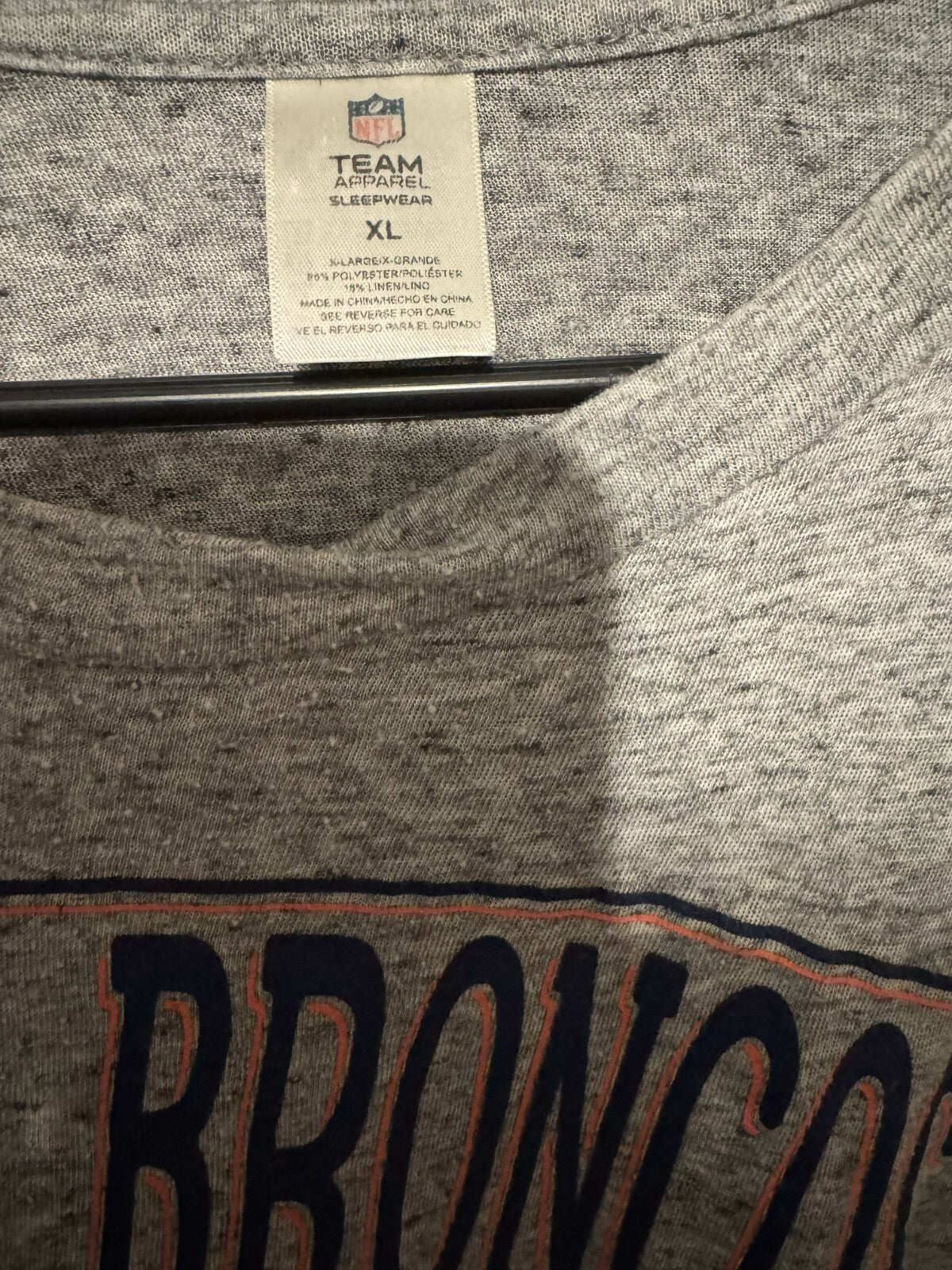 Denver Broncos Short Sleeve T-Shirt Men's XL Gray