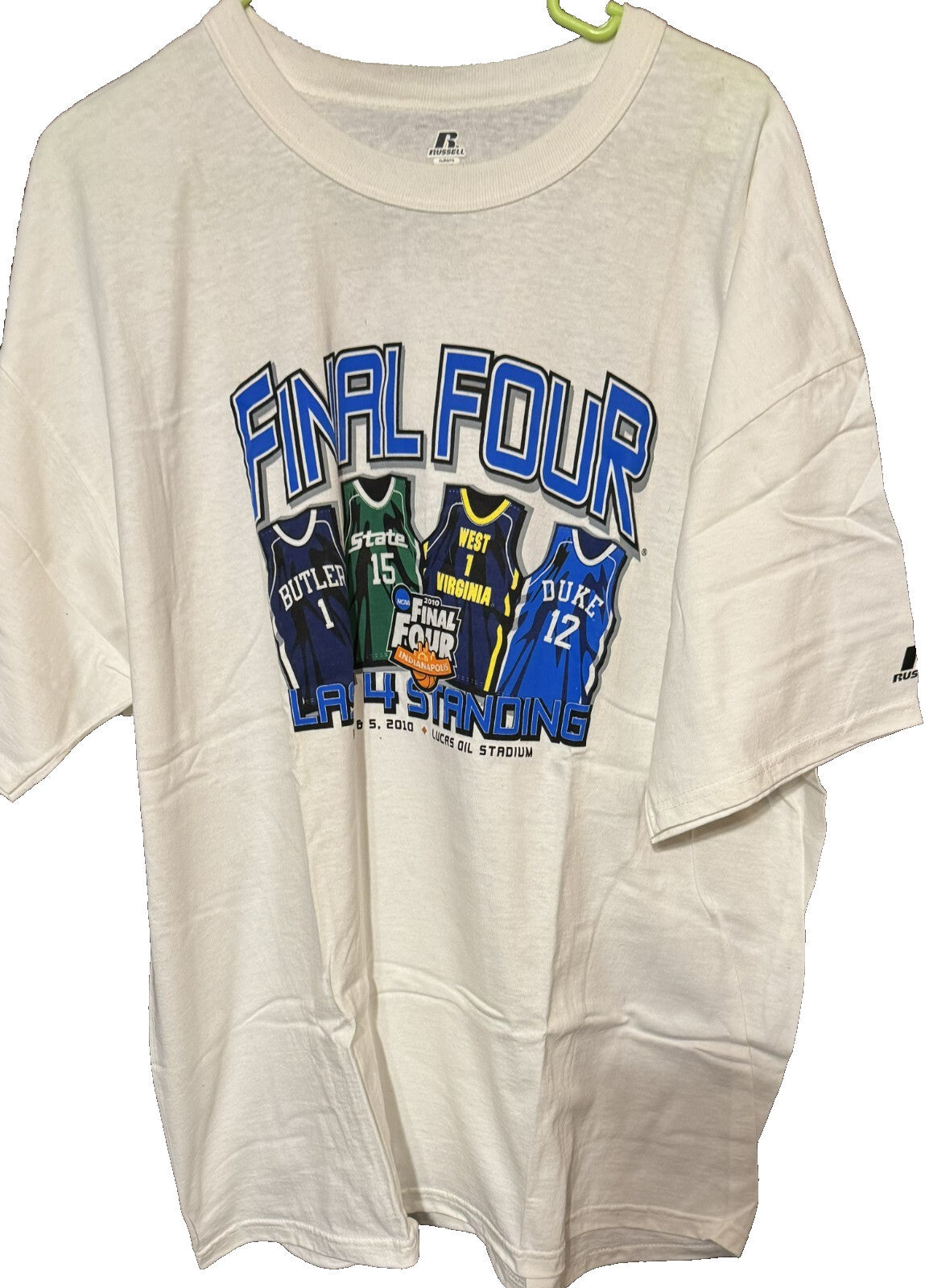 NCAA Russell Athletic 2010 Final Four White T-Shirt men’s size XL New Without Ta