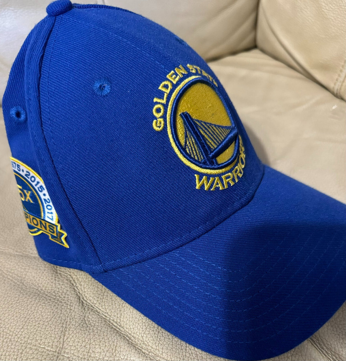 Golden State Warriors New Era Blue 5x Champions 39Thirty Flex Fit Hat Sz M/L