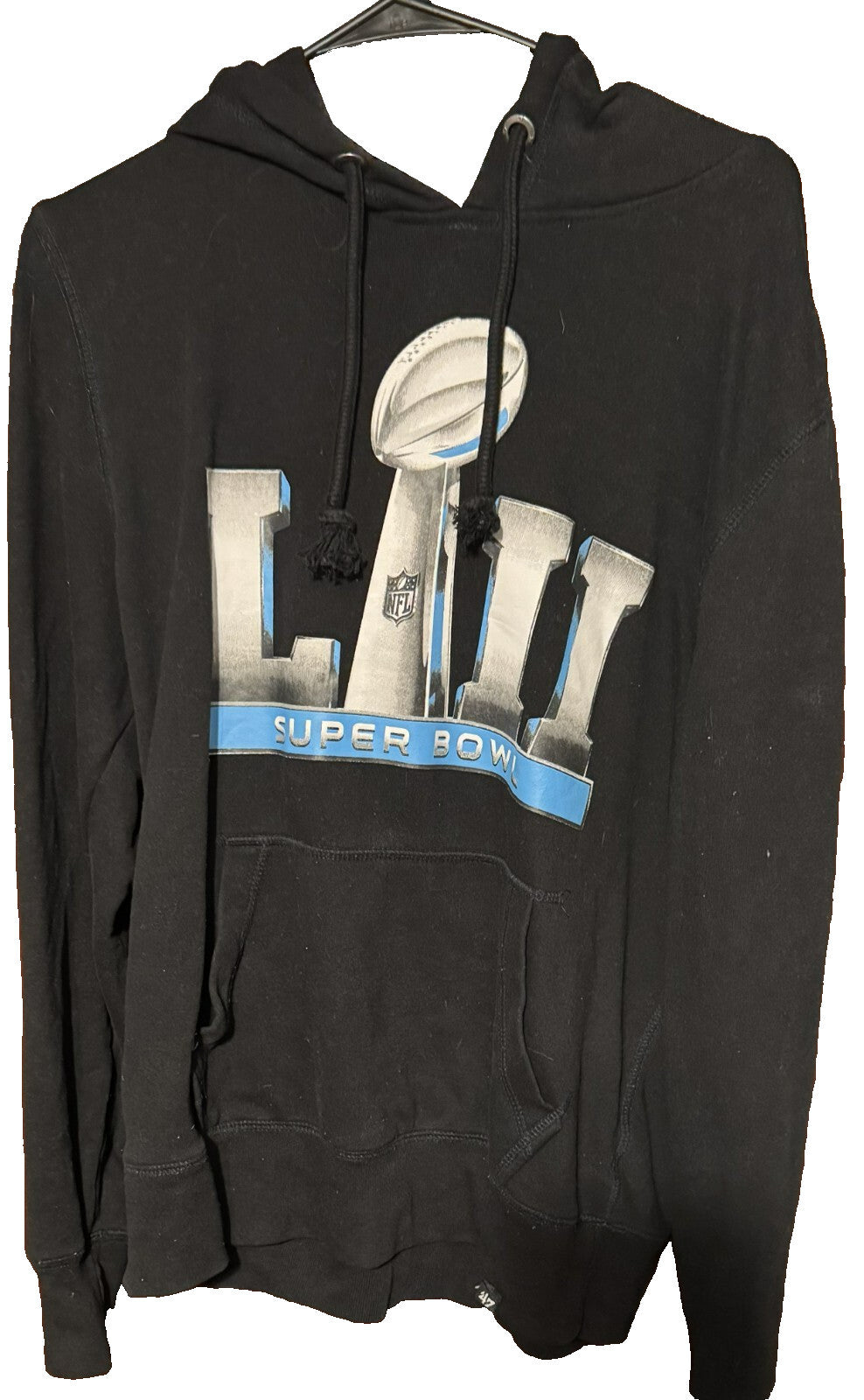 Super Bowl LII '47 Brand Pullover Hoodie Men's Size L Black
