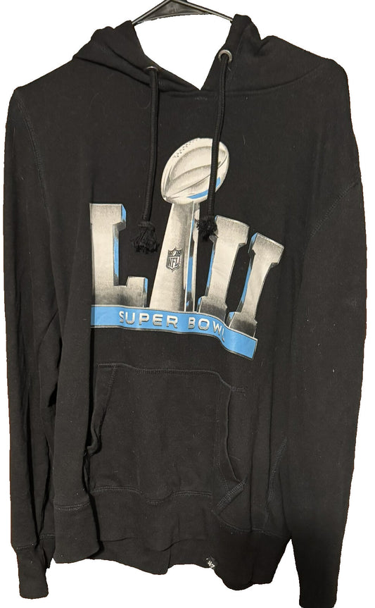Super Bowl LII '47 Brand Pullover Hoodie Men's Size L Black