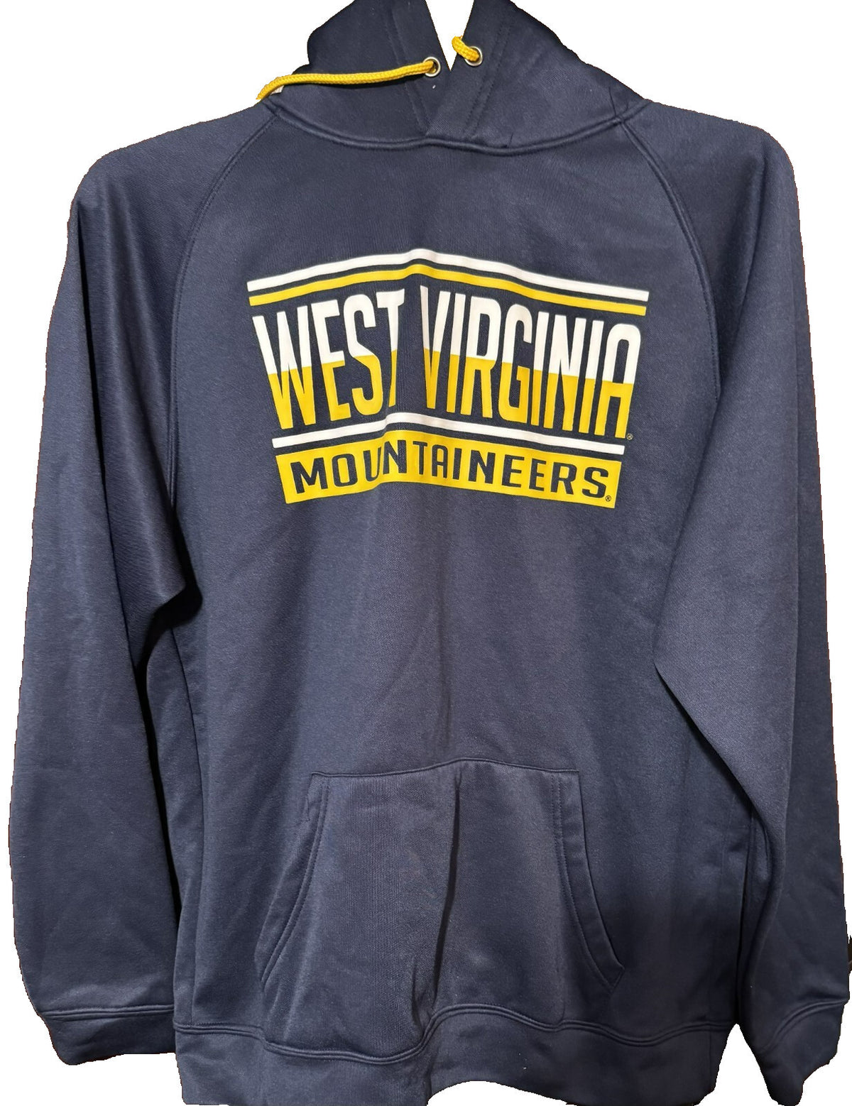 West Virginia Mountaineers Football Hoodie Men Size L Blue