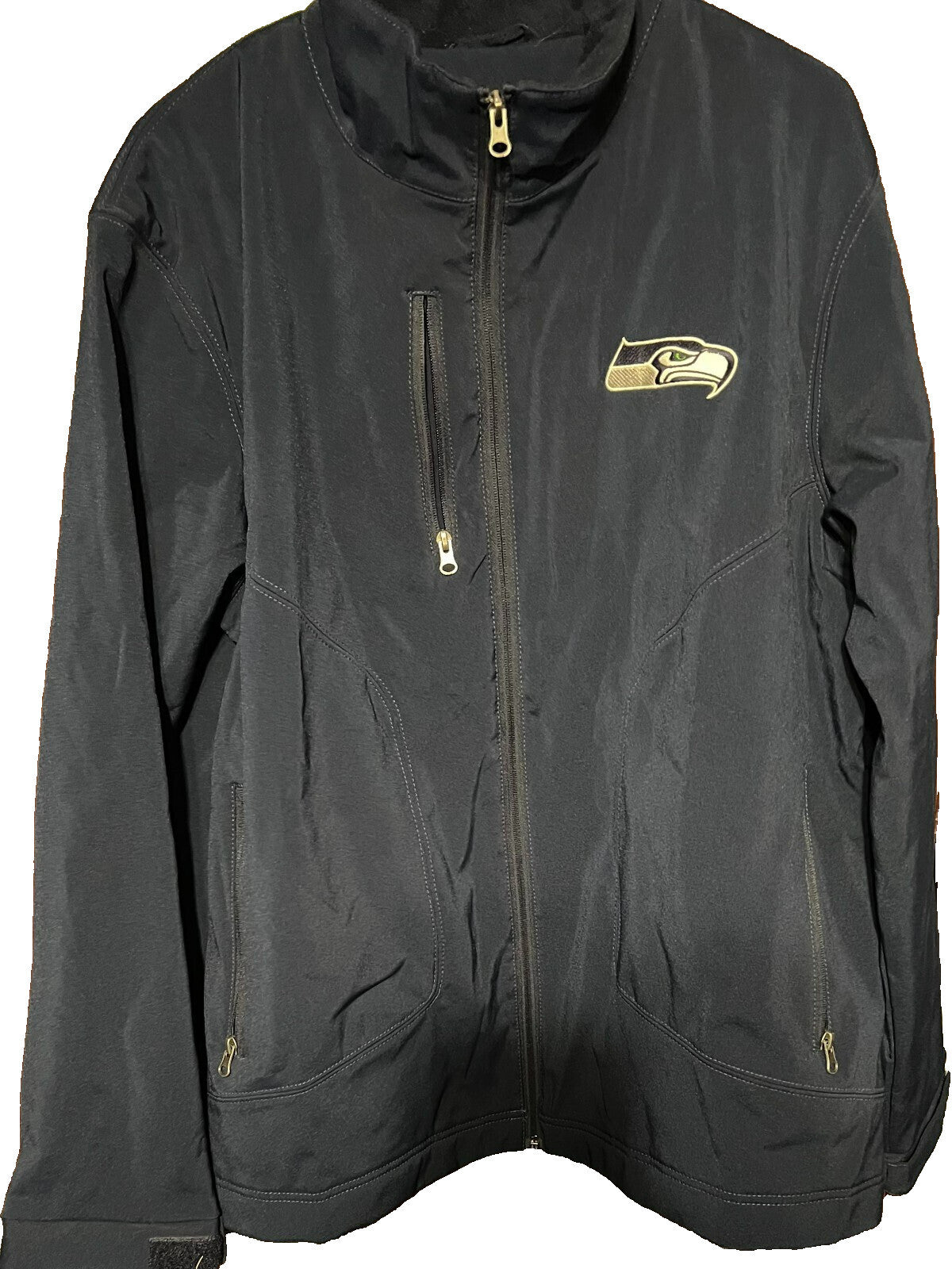 Seattle Seahawks Jacket Mens L Canvas Quilt Lining Mid Weight NEW WITH TAGS!