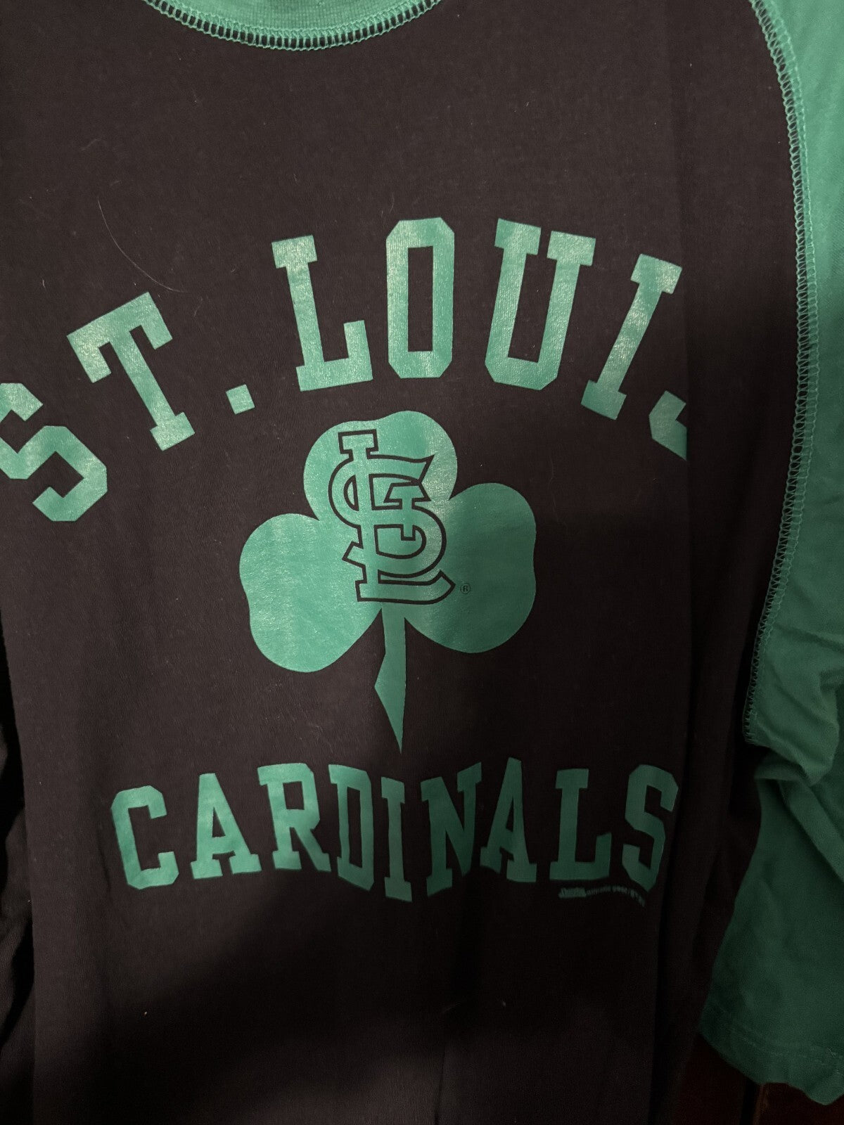 St. Louis Cardinals St. Pats Stitches T-Shirt Size XL Black